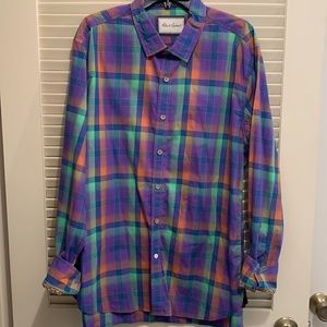 Robert Graham Plaid Green/Purple Shirt